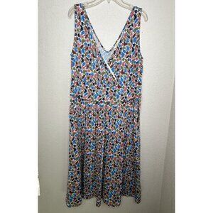 Boden Dress 12 Effie Faux Wrap Sundress Tank Sleeveless Palm Leaf Print Jersey